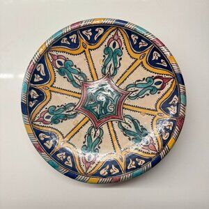 Vintage Moroccan Handcrafted Fes Ceramic Plate-